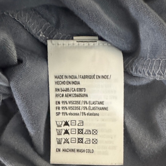 American Eagle Outfitters Blue Tie-Dye V-Neck Blouse - Picture 6 of 8